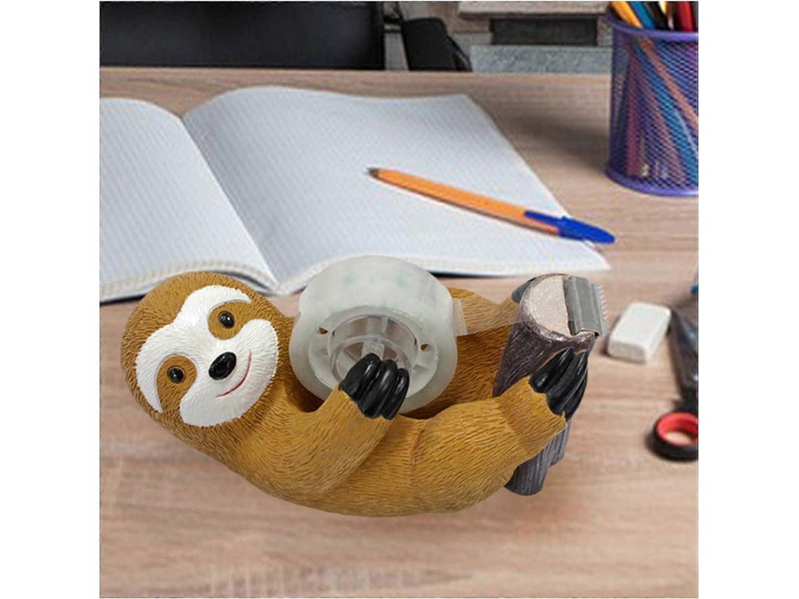 Dispensador de Fita Adesiva para Mesa, Rolo com Base Bicho preguiça Desenho Animado, Fer Ramenta Corte em GOKOCO