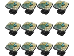 Puxadores Quadrados Para Armários De Cozinha, Puxadores Para Gavetas De Cômoda, 12 Peças, Design Abstrato De Cauda Pena