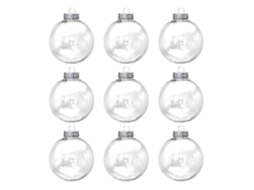 Conjunto De 9 Bolas Transparentes Ocas Para Pendurar, Decorao De Natal, Bola Redonda Com Flor Eterna. Hengjian