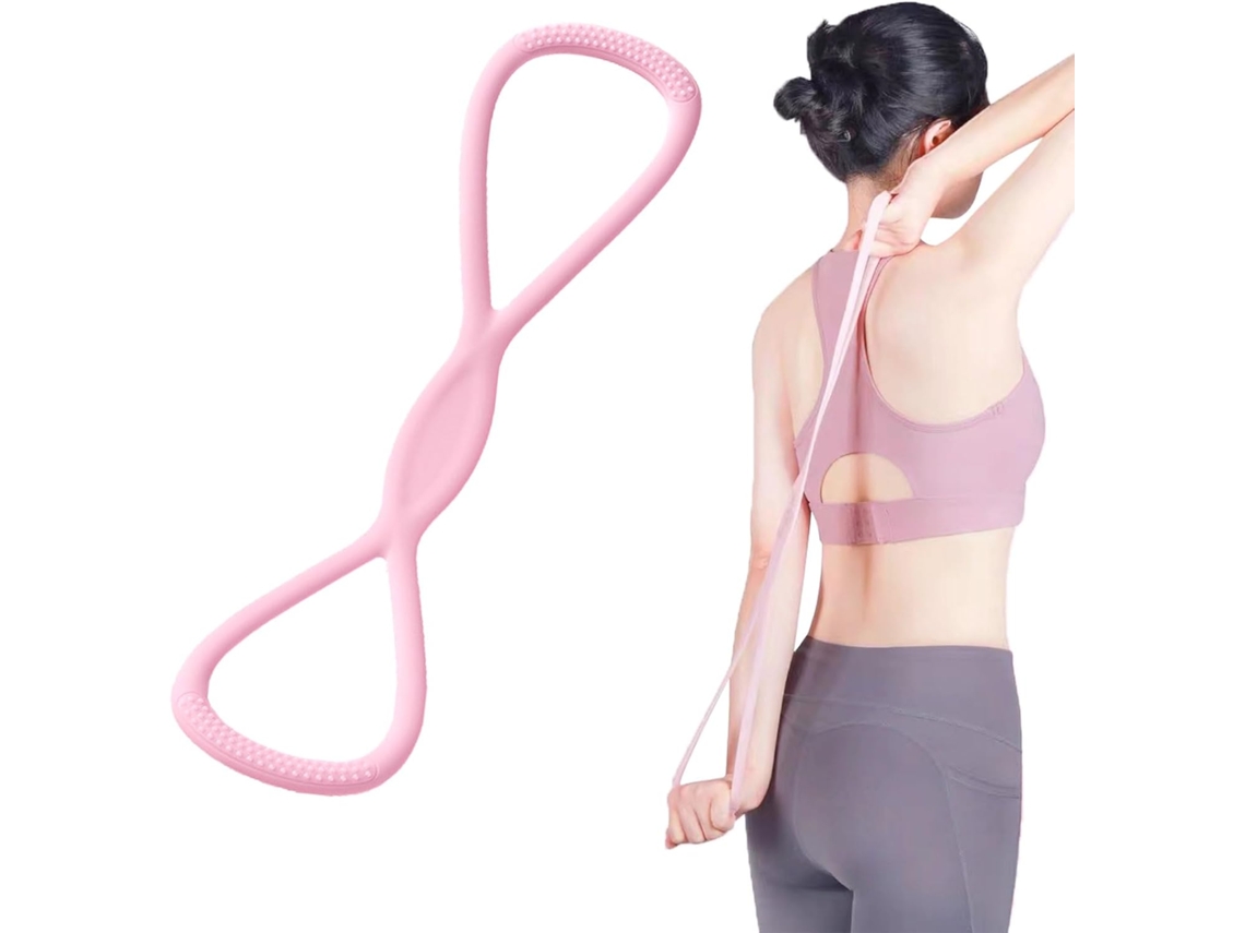 Faixa Elástica de Resistência 15 Lb Formato 8 Silicone Rosa AQUAFORGE