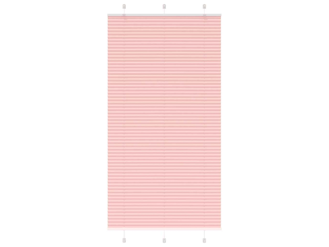 Vidaxl Rosa Plissada Cega 105x200 Cm Largura Tecido 104,4cm Poliéster