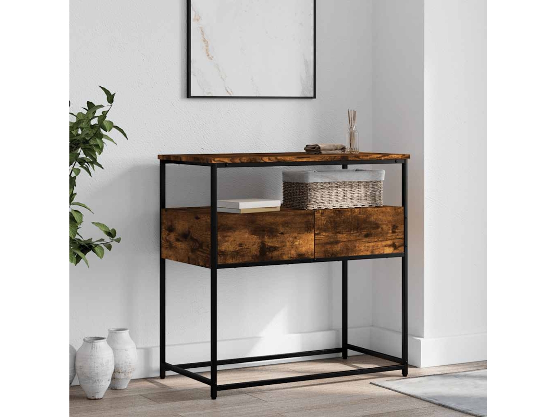 Vidaxl Mesa Consola 75x40x75 Cm Derivados De Madeira Carvalho Fumado