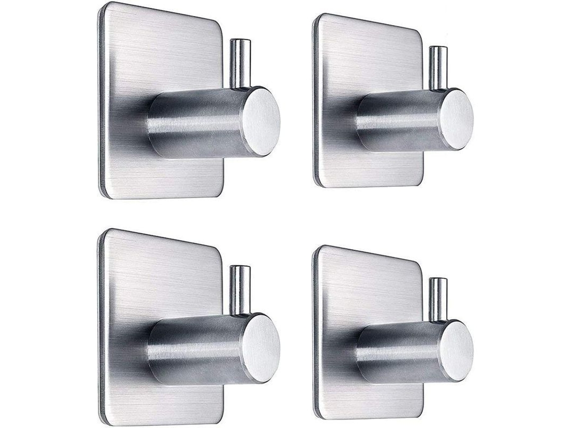 Gancho Adhesivo Resistente Pared Acero Inoxidable Impermeable Para Colgar Abrigos Sombreros Toallas Albornoces