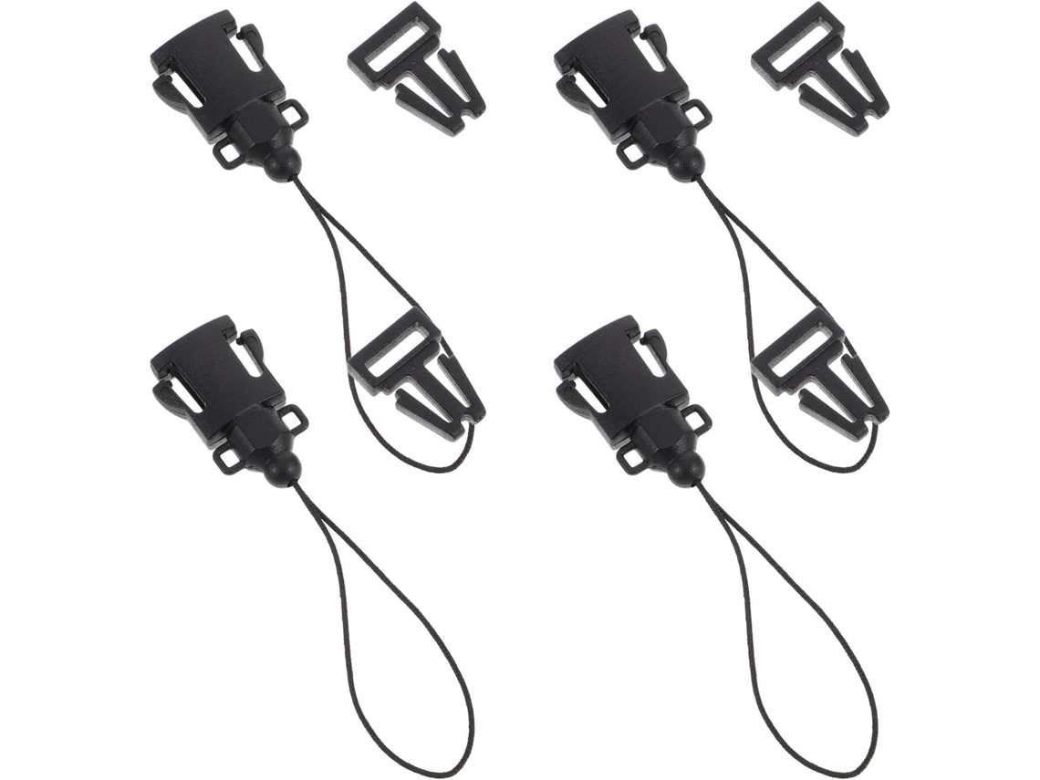 Adaptador De Alça De Câmera Em Plástico Preto, Pacote Com 4 Clipes.
