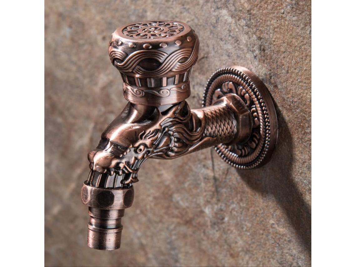 Torneira De Parede Esculpida Em Liga Zinco, Estilo Retrô, Decorativa,