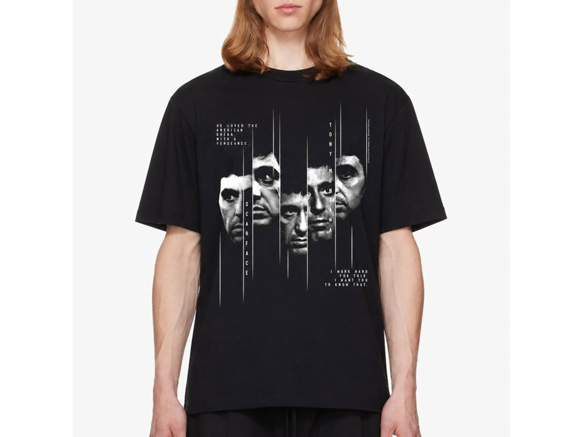 Rockinstone Scarface Movie Sliced Black Adult T-shirt Size:xxxl