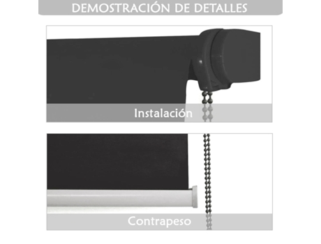 Estor MERCURY TEXTIL Preto (100 x 180 cm)