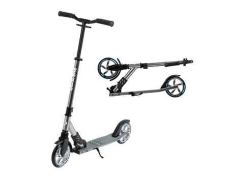 Leogreen Scooters Dobráveis, Dobráveis ??e Ajustáveis ??em Altura, Até 100 Kg, Rodas Pu De 180 Mm, Scooter De Alumínio Estável Com Suporte, Cinza