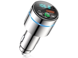 Transmissor Fm Bluetooth 5.3 Veicular, Usb-c, Carga Rápida, 30w