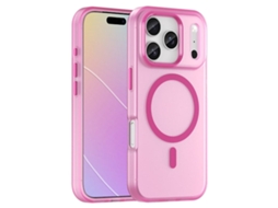 Capa Híbrida Magsafe Para Iphone 17 Pro Rosa Fosco