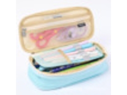 Estojo Expansível Para Escola, Grande Capacidade, Bolsa Lápis, Organizador De Material Escolar, Azul Aquaforge