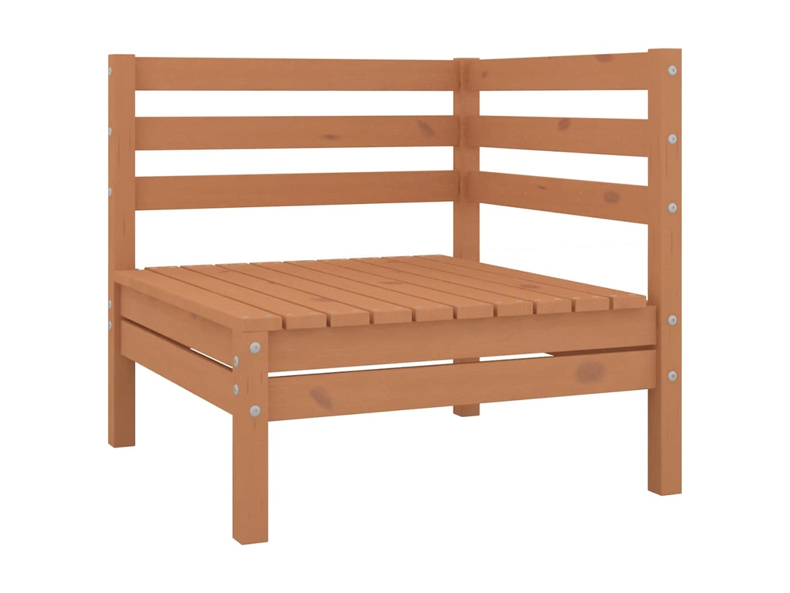 Maison Exclusive - Sofás Canto P/ Jardim 2 Pcs Madeira Pinho Maciça Castanho Mel