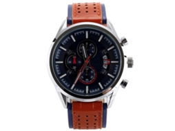 Reloj Hombre Curren Calendario Cuero Pu Resistente Al Agua Reloj De Cuarzo