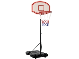 Canestro Basket Altezza Regolabile 5 Livelli 175-215cm, Struttura Metallo E Base Riempibile Con Ruote, Tabellone Pe