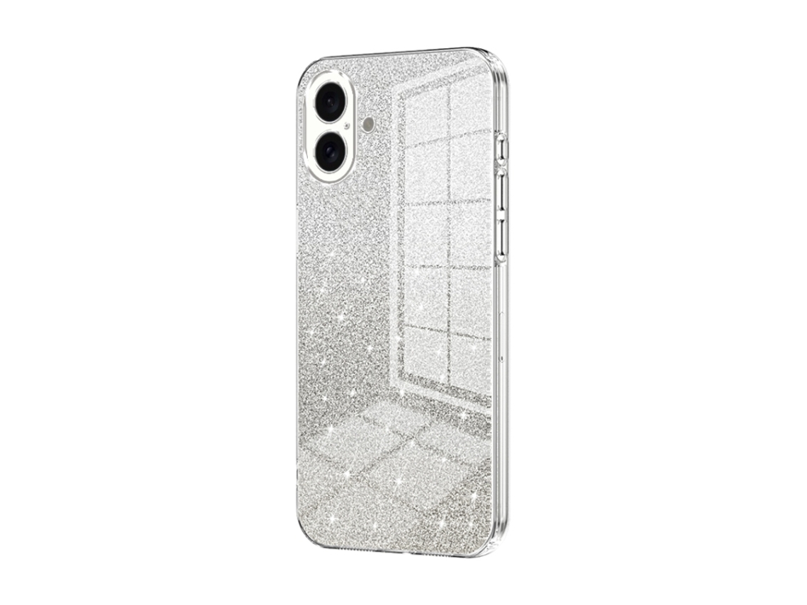 Capa Para Iphone 16 Plus - Glitter Degradê - Acabamento Eletroplaqueado