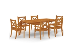 Garden Dining Set, Garden Dining Sets Vidaxl Marrom Madeira De Acácia (mesa Com 200 Cm De Comprimento)