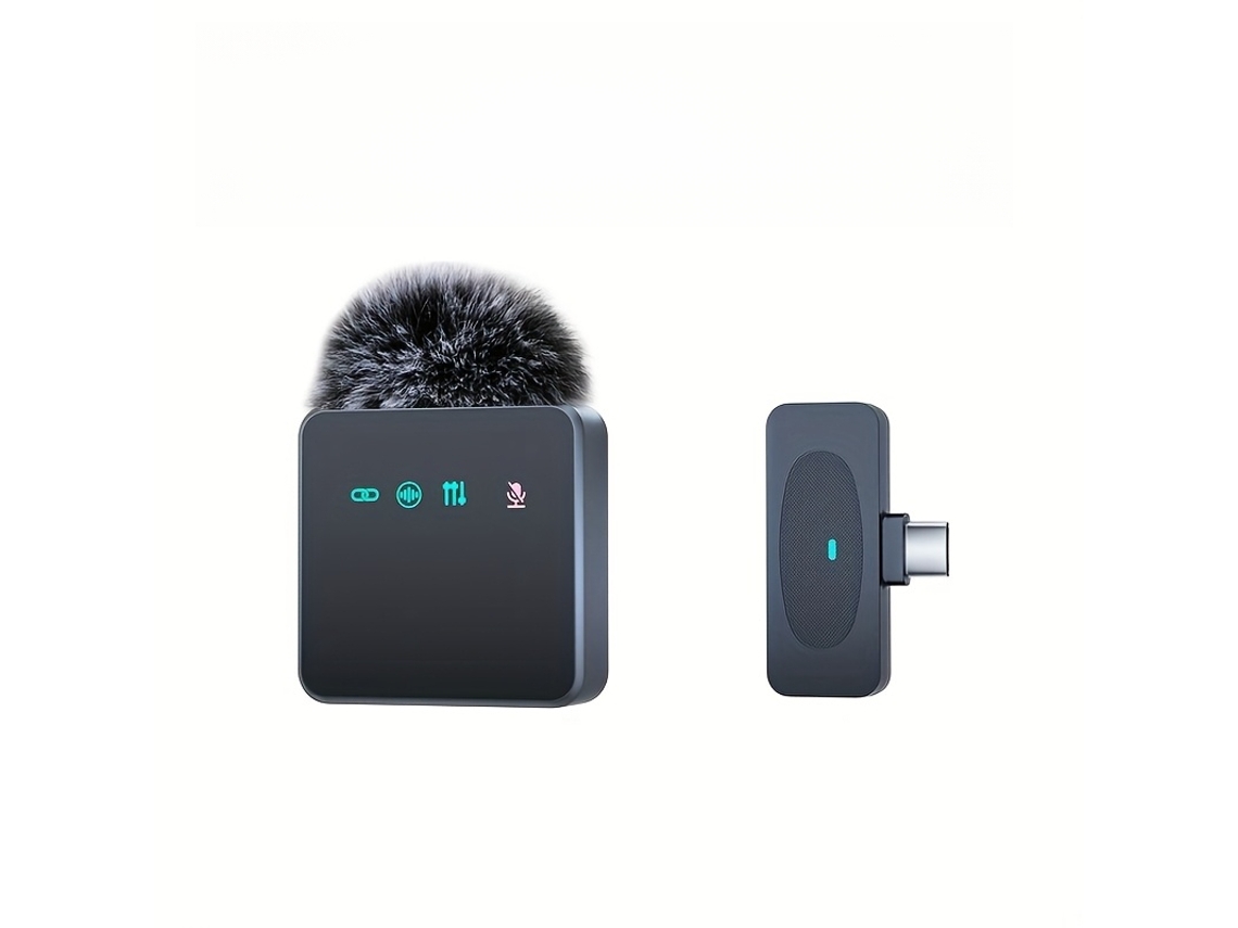 Mini Microfone De Lapela Sem Fio Gravação Com Um Clique Compatível Com Interface Type C Cuich