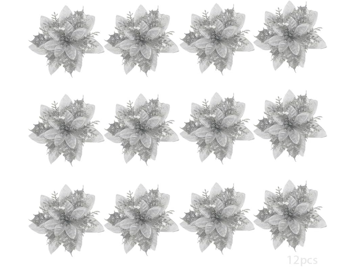 KOFIHETY Flores Artificiais De Poinsétia, Enfeites Elegantes Para Árvores De Natal