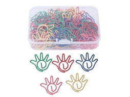 60 Piezas Caja 5 Colores Clip De Papel En Forma De Mano Clips De Notas Útiles Para Escuela Oficina