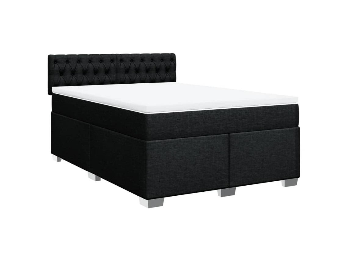 Cama com Molas/colchão 160x200 Cm Tecido Preto MAISON EXCLUSIVE