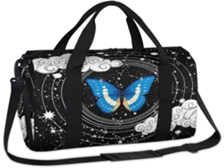 Bolsa Esportiva Étnica com Borboleta POLÍESTER 45x21x23 cm DESIGN