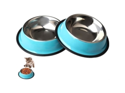 Tigelas Zhiye de Aço Inoxidável para Gatos, Pacote com 2 Tigelas Antiderrapantes para Ração de Cães e Gatos de Pequeno Porte AQUAFORGE