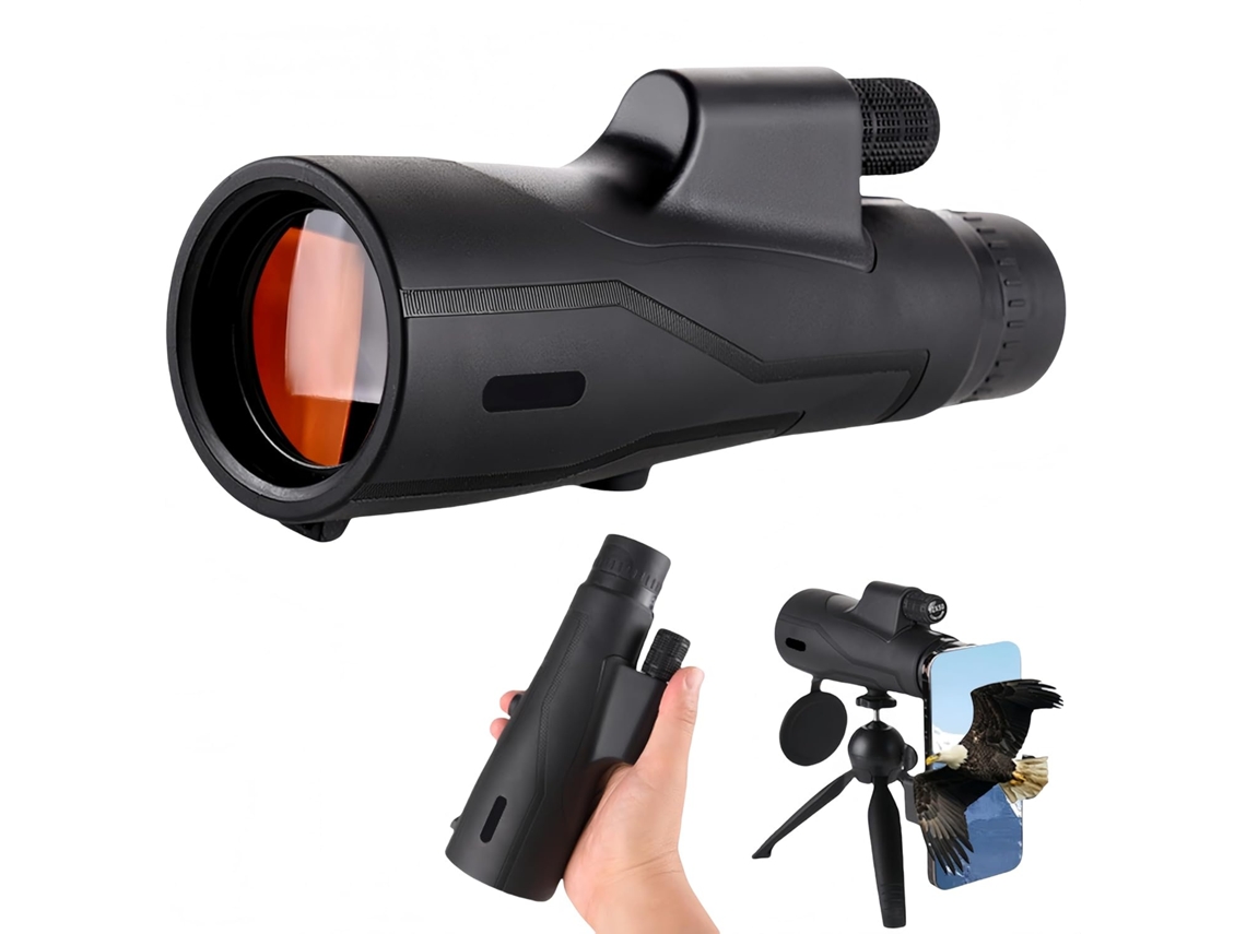 Telescópio Monocular de Alta Potência 12x50, Luneta de Observação com Tampa de Lente, Preto, Presentes para Mães JYTGALX (preto)