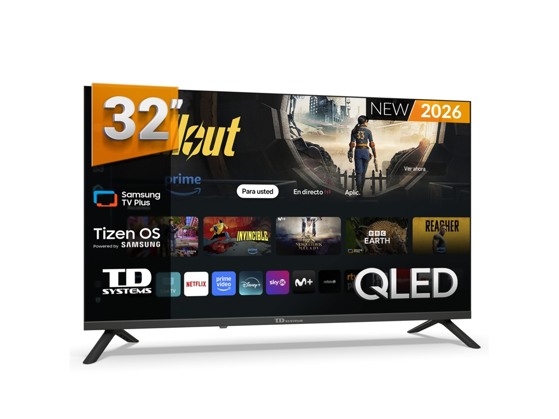 Smart Tv 32 Polegadas Qled Com Samsung Tv Tizen Os 8.0. Televisores 2026 - Td Systems Prime32qc22tizen
