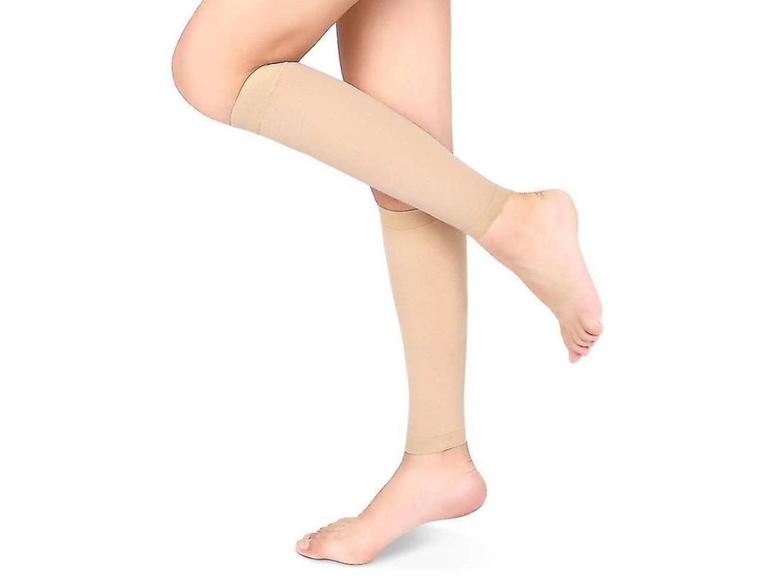 Mangas De Compresión Gradual Para Piernas, Medias Sin Pie Antidesviantes, 20-30mmhg, Para Hombre Y Mujer, Talla M Color Da Pele