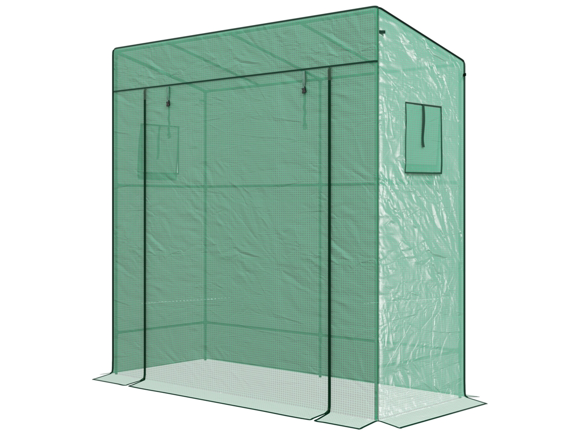 Estufa Externa Com Janelas E Porta Com Zíper, 196x77x197cm, Verde