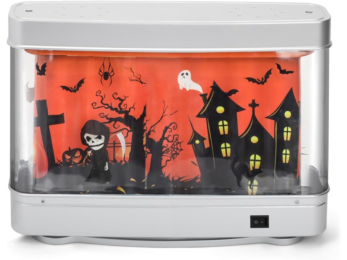 Base de mesa USB com decoração de Halloween temática de Natalino, iluminação interna, item decorativo portátil, design