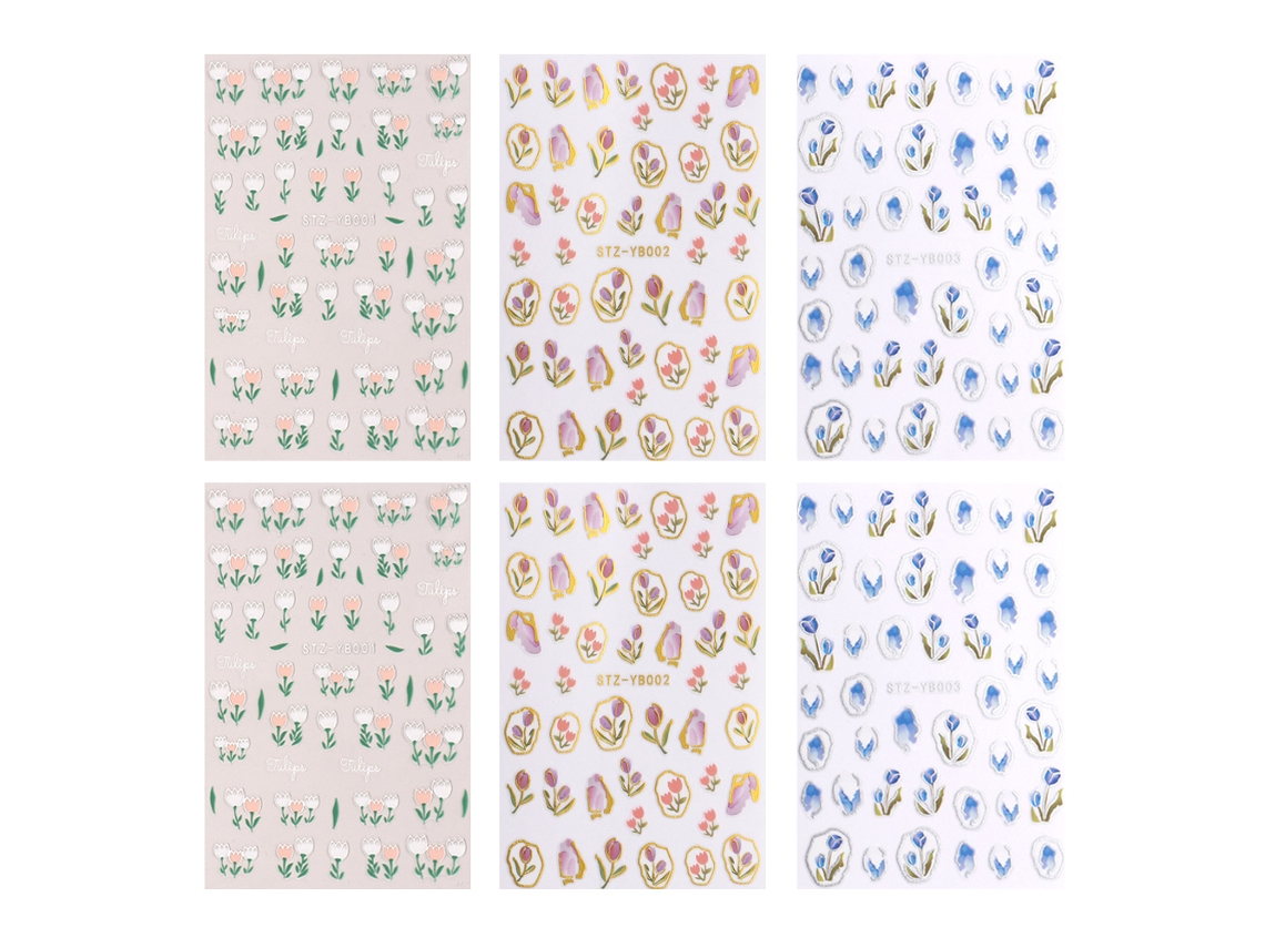6 Adesivos de Unhas em Mármore Ondulado Decoração de Arte de Unhas Diy NEVEANCE
