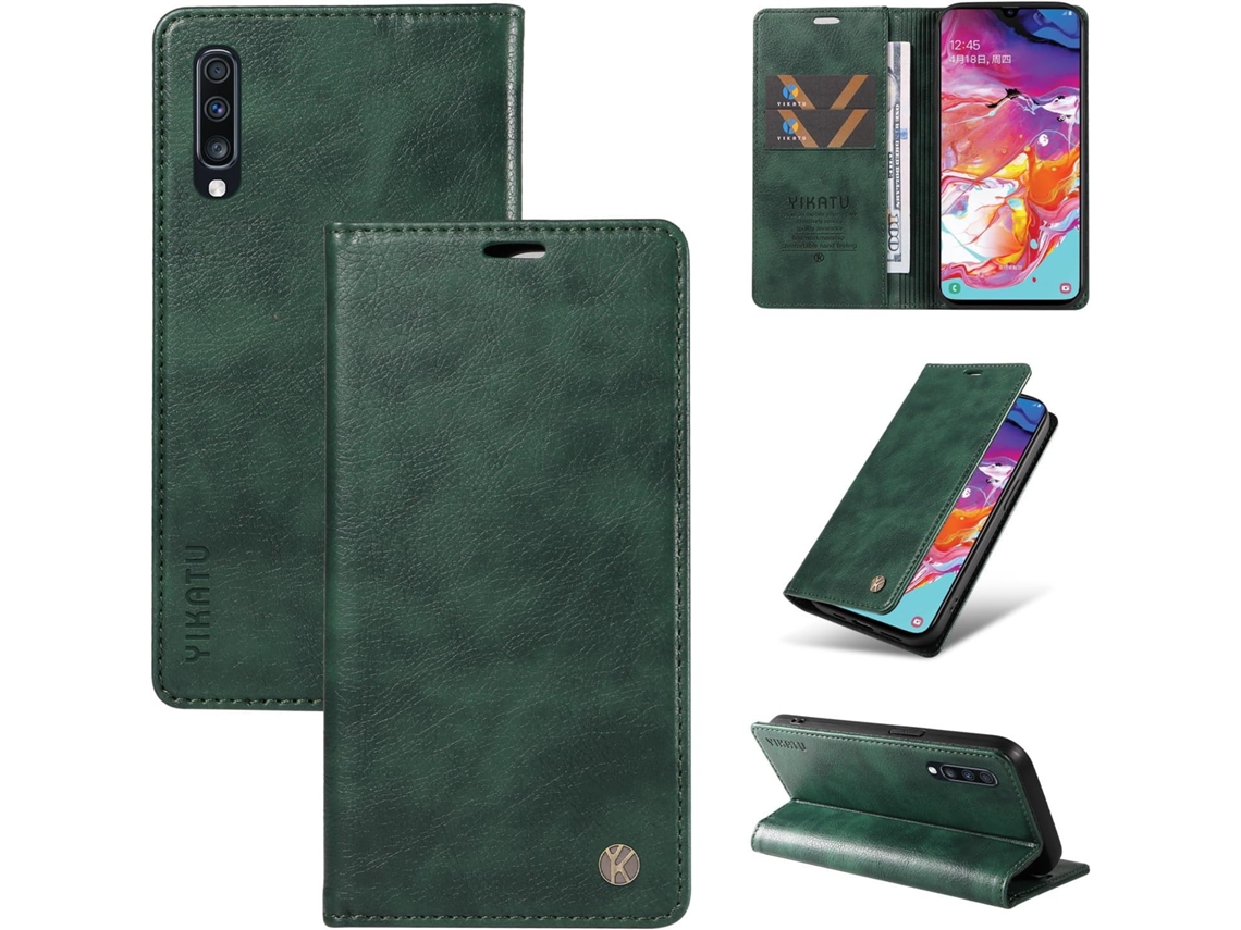 Capa Para Samsung Galaxy A70, Capa Carteira Flip Em Couro Pu Resistente A Impactos À Prova De Choque Porta Cartões