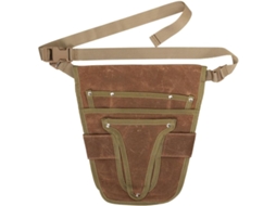 Bolsa de ferramentas de cintura em lona, cinto de trabalho com cinco camadas ajustáveis e diversos bolsos, bolsa de armazenamento