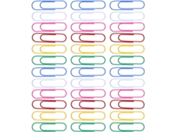 Conjunto de 60 clipes de papel multicoloridos com revestimento plástico, pinos resistentes para documentos grandes.