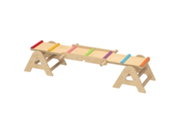 Balanço 2 em 1 Balanço Crianças, Viga de Madeira, Jardim de Balanço Rocker, Tábua de Equilíbrio 133 X 38 X 24 Cm Ge