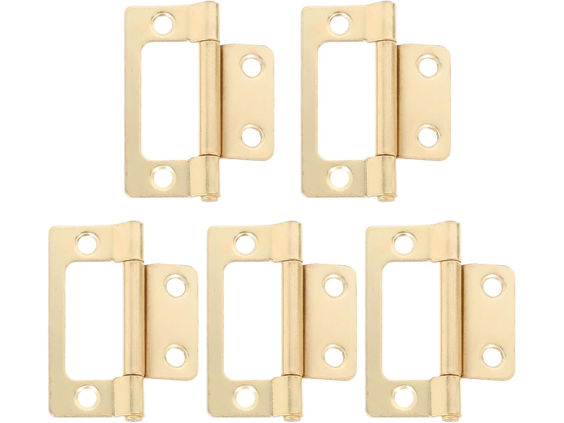 Tehaux Conjunto De 5 Dobradiças Vintage Douradas Em Ferro Para Armários, 2-polegadas, Para Restauração De Armários