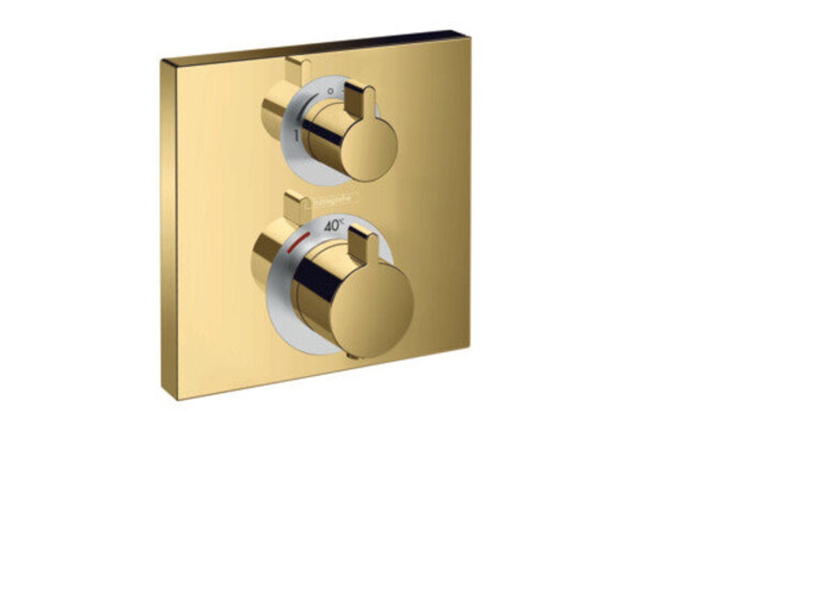 HANSGROHE Showertablet Ecostat Termostato Quadrado Oculto 2 Consumidores Cor: Óptica de Ouro Polido