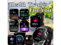 Smartwatch masculino com rastreador de condicionamento físico e função de telefone, frequência cardíaca e pressão arterial em água verde Bestvite