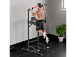 Power Tower Height-adjustable Dip Station With Pull-up Bar Suction Cups, Padded Training Device For Home