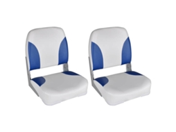 Vidaxl Assentos Barco 2 Pcs Encosto Dobrável Azul/branco 41x36x48 Cm