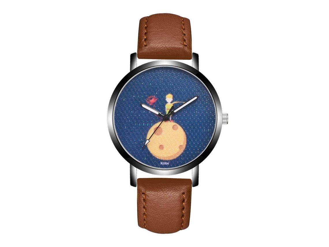 Relógio masculino analógico de quartzo com pulseira de PU marrom claro, estilo executivo.
