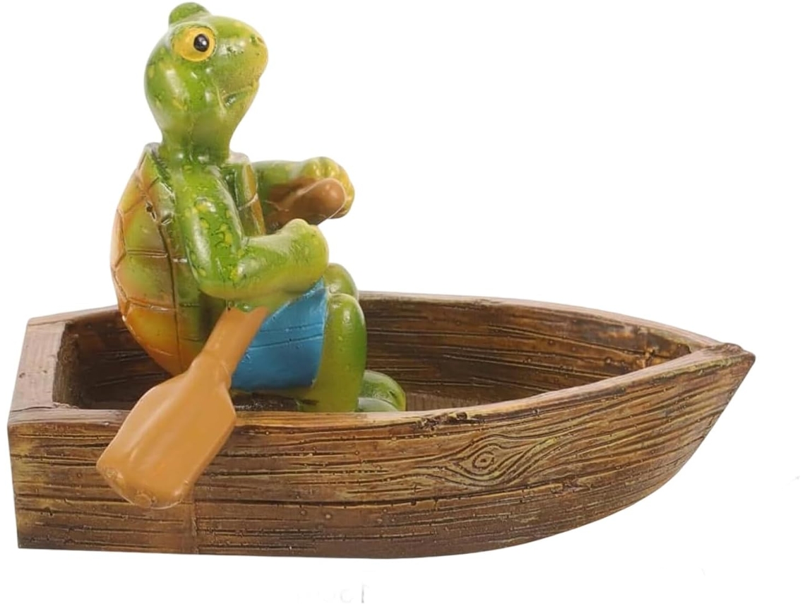 Estátuas de Animais para Jardim Escultura para Pequeno Lago Formato de Sapo e Tartaruga, Figura Flutuante em Resina CHABERLU