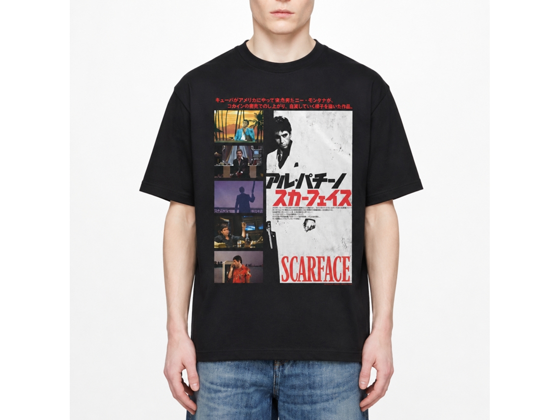 Rockinstone Scarface Movie Jpn Cover Black Adult T-shirt Size:xxxl