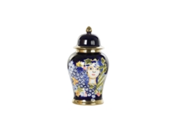 Vaso de Porcelana com Rosto Multicolorido, 22x22x42cm ALEXANDRA HOUSE LIVING