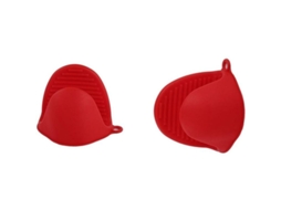 1 Par De Luvas De Forno De Silicone Vermelho - Resistente Ao Calor - Projetado Para Mãos Pequenas