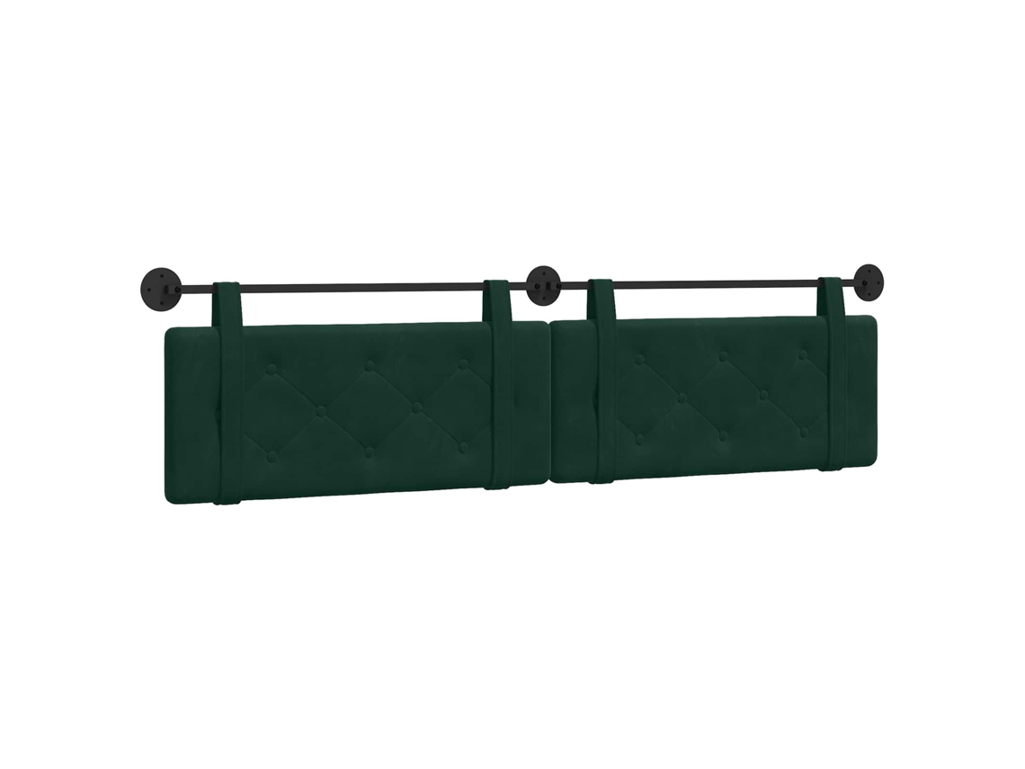 Conjunto 1 Cabeceira Suspensa Vidaxl Verde Veludo (210 X 55 X 5 Cm)