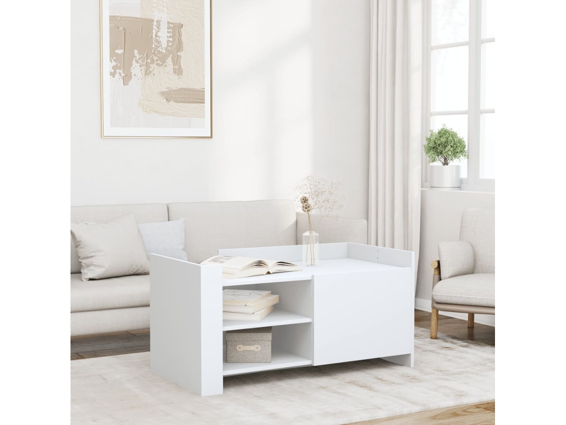 Vidaxl Mesa De Centro 100x50x50 Cm Derivados De Madeira Branco