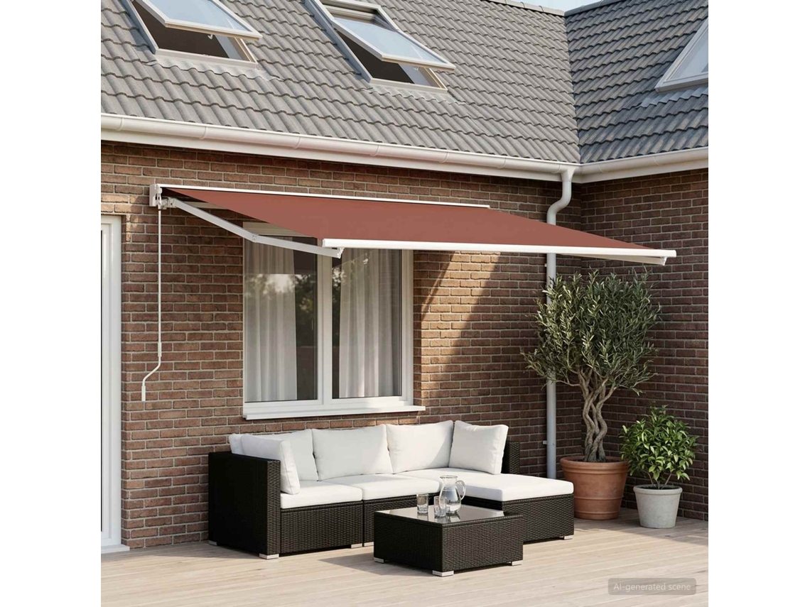 Vidaxl Tecido De Substituição Para Toldo Castanho 250 X 200 Cm