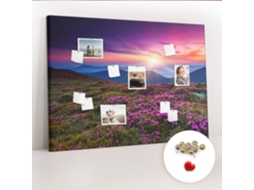 Quadro De Cortiça Com Impressão Flores Ao Amanhecer Para O Escritório Espelharte (140x100 Cm)